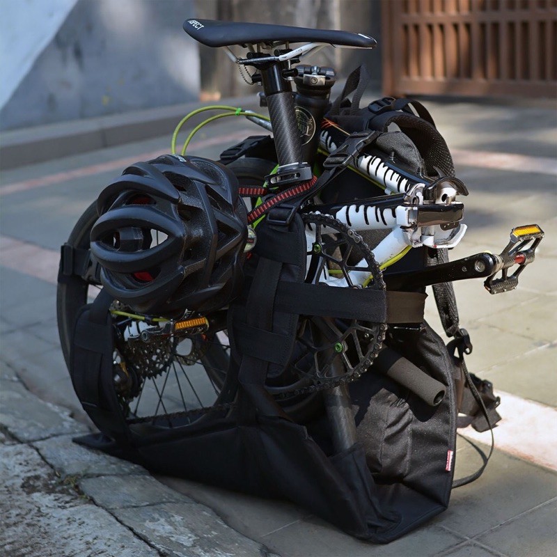 tas backpack loading ransel gendong sepeda lipat folding bike 16 - 22 inch original minor