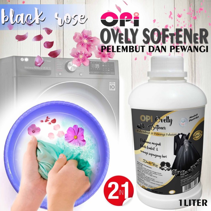 Softener 1 Liter Rose dan lainnya (pelembut dan pewangi pakaian) Wangi beda Produk OPI baru by Ovelly shop sudah ada izin edar resmi by Oke sabun suplayer