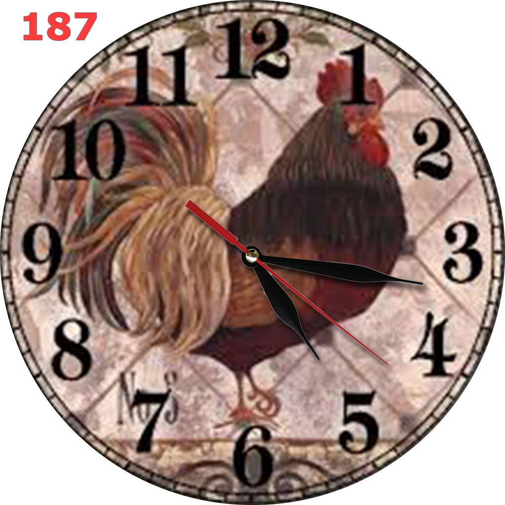 #165 Jam Dinding Retro Bahan MDF Hiasan Dekorasi Ruangan Kafe