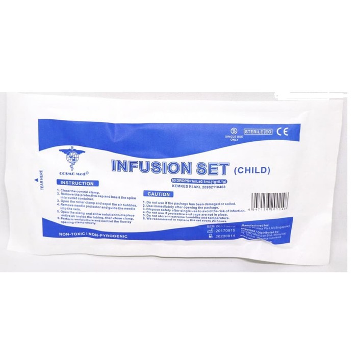 infus set infusion child cosmo pediatric Anak Type Y