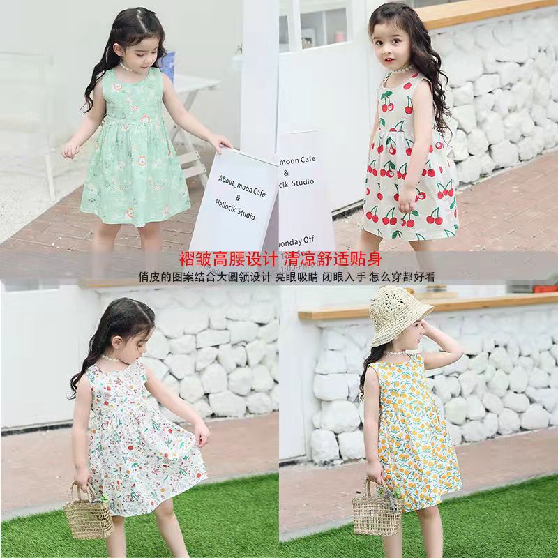 KF CAT Dress Anak Perempuan Import / Printed Dress Anak Cewek /Gaun Anak Bahan Katun Gaya Kasual Untuk Usia 3bulan - 3 tahun-4