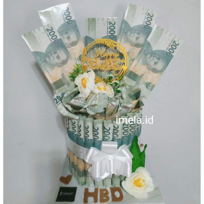 [HARGA PROMO] Money Cake / Kue uang asli / hadiah ultah / hadiah anniversary / hadiah pernikahan / hadiah wisudah / hadiah ulang tahun