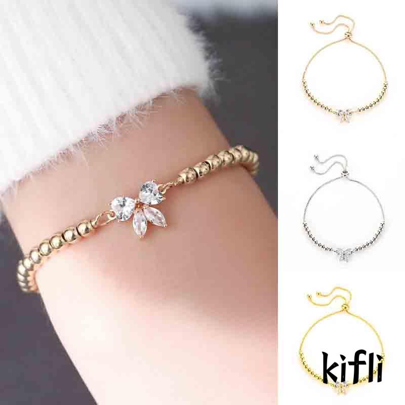 Gelang Tangan Wanita,Desain Pita Hias Zircon Mikro,Adjustable