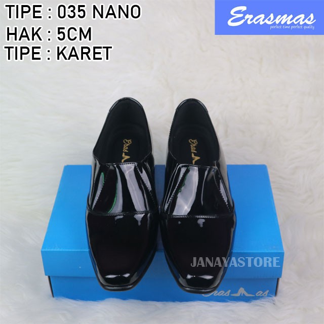 Sepatu Ankle Boot Karet 035 Erasmas Hak 5cm Polwan Kowad Satpol PP Security Satpam