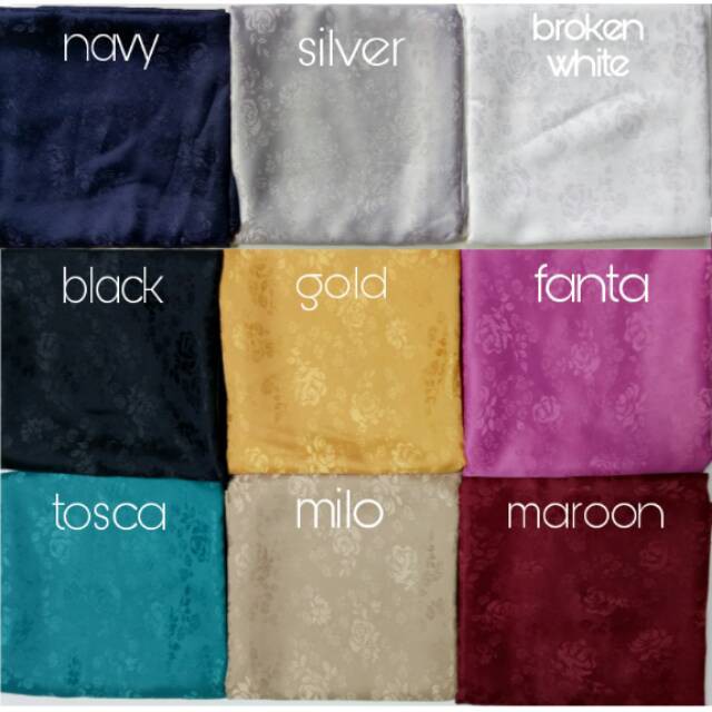 Jual Jilbab kerudung satin jaguard   jaguar   jacquard satin emboss motif syumor silk Diskon