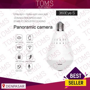 Top Seller Bulb Lampu Wifi Panorama V360Eyes IP Camera 360 CCTV Ipcam TOMS