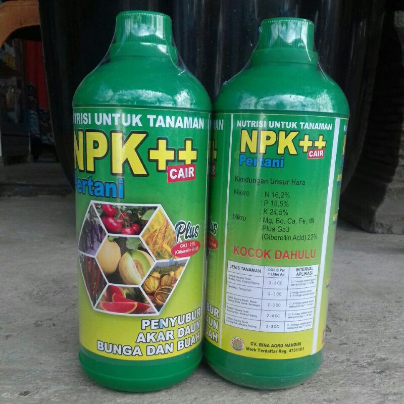 NPK++ CAIR PERTANIAN - NUTRISI TANAMAN 1 LITER / NPK CAIR 1L