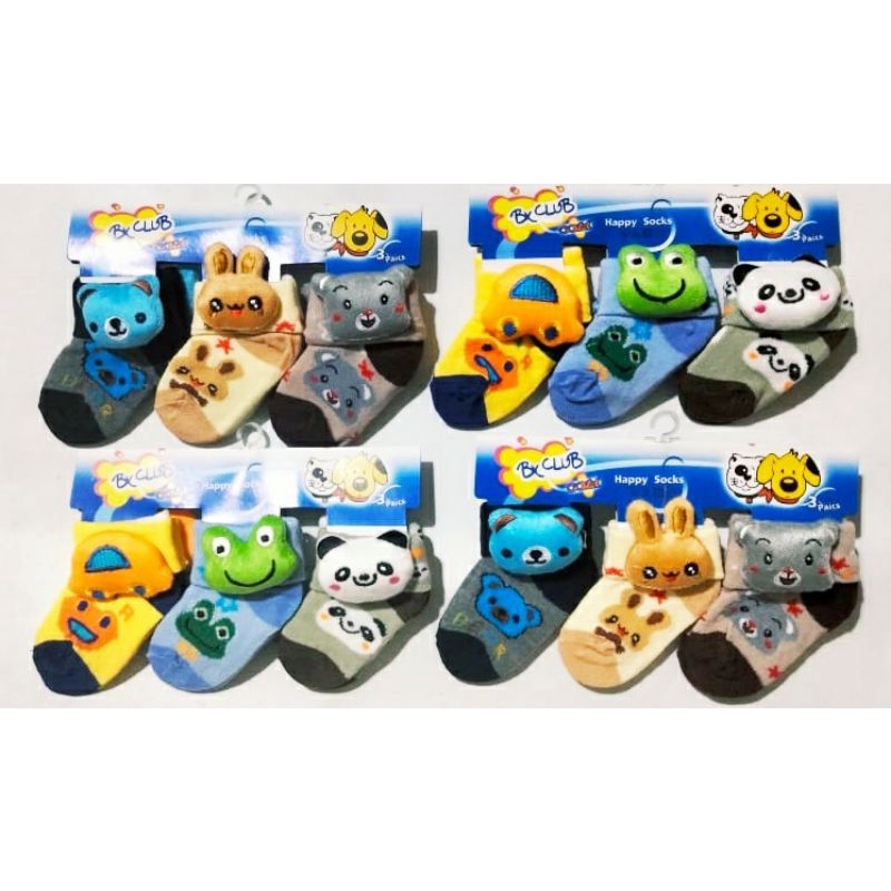 (12PASANG)RANDOM KAOS KAKI BAYI/BEBY BONEKA LUCU