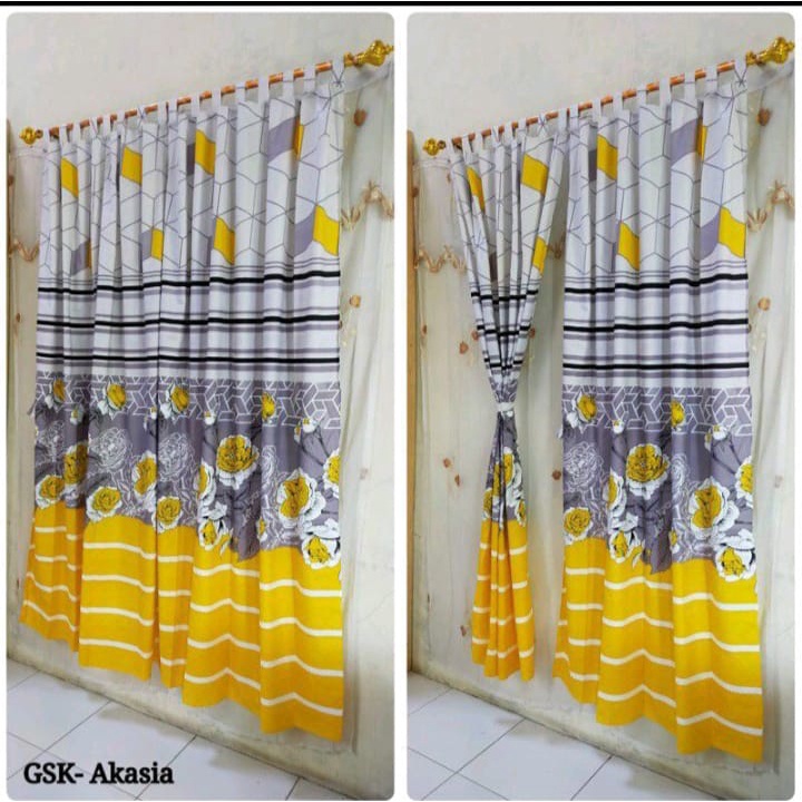 GORDEN SMOKRING 12 LUBANG UKURAN 115X220 CM / gorden pintu dan jendela