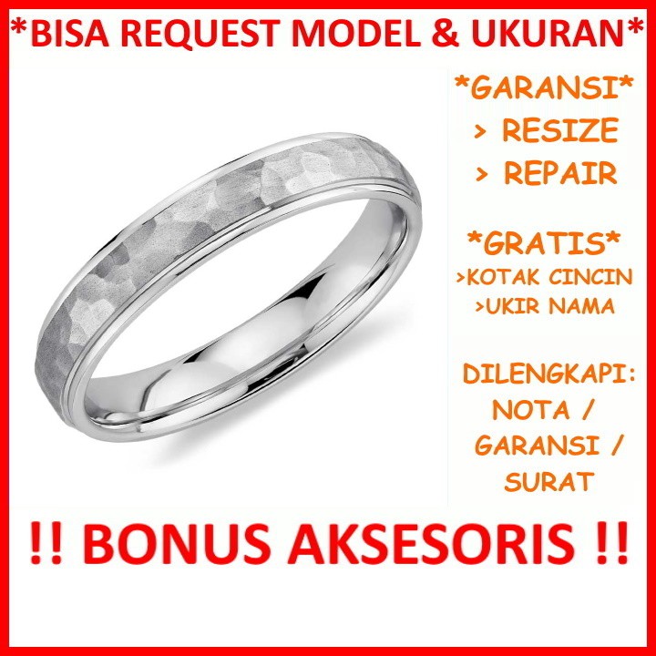 Gratis Ukir Nama Garansi Silver Asli Bisa Pesan Model Cincin Nikah Perak Kawin Tunangan Id101