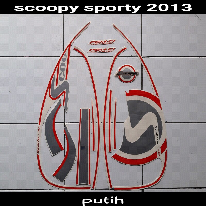 stiker motor scoopy sporty 2013 cream