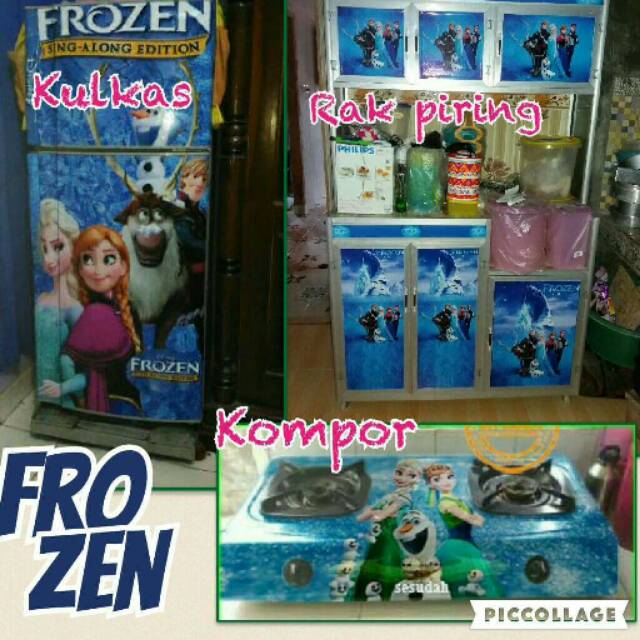 Set Kulkas 2 Pintu, Rak Piring, dan Kompor