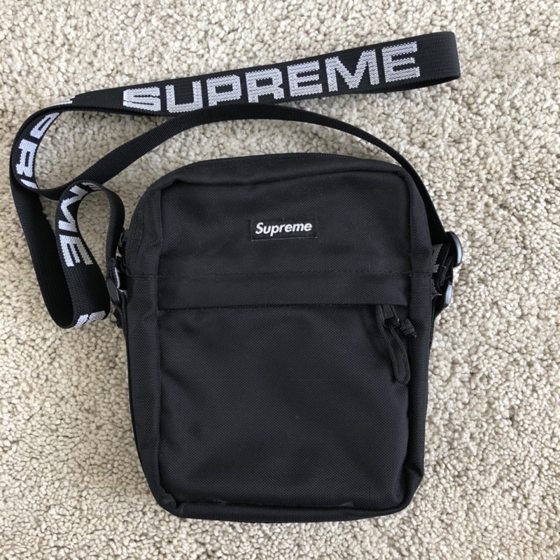supreme shoulder bag ss18 black original preloved not waist bag ss19 ss20 ss21