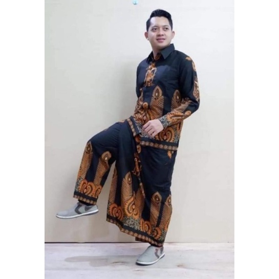 SETELAN SARUNG CELANA KEMEJA KOKO LAPIS FURING ADEM DIPAKE.Sarung Celana Dewasa Set Baju Kemeja Koko
