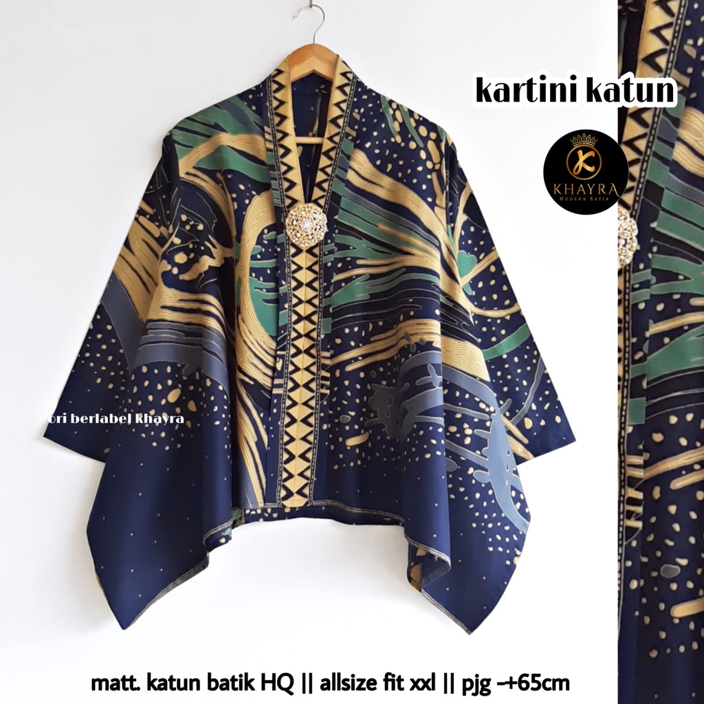 Kartini katun batik solo atasan kerja blus wanita blus modern trendy