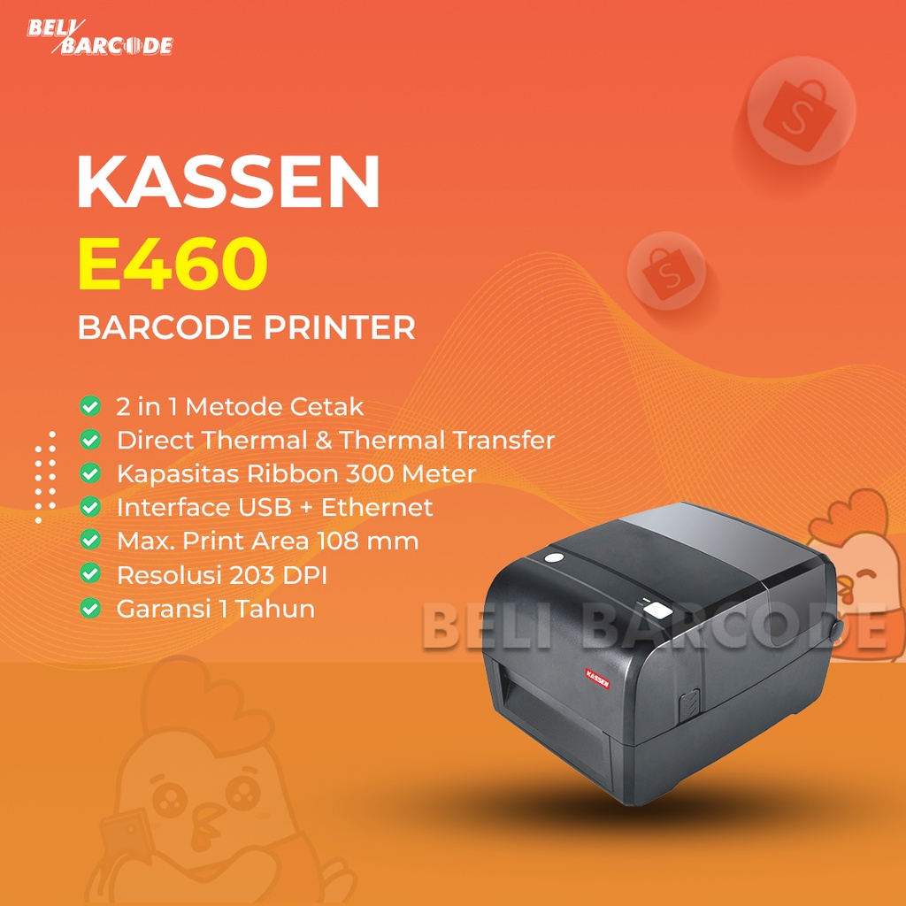 Printer Barcode Label Thermal Kassen E460