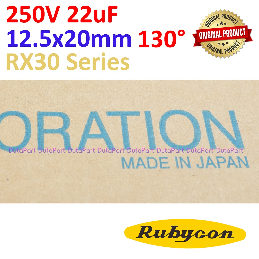 250V 22uF ORIGINAL RUBYCON RX30 JAPAN Kapasitor Capasitor Elko Elco