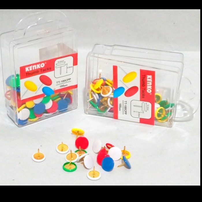 

Thumb Tack Color Kenko TT-100CPP / Paku payung Warna Warni