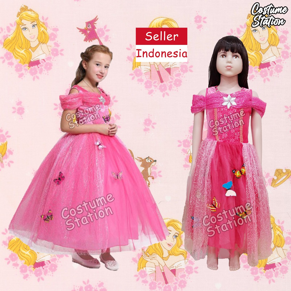 Kostum Putri Aurora / Costume Disney Princess Aurora anak perempuan