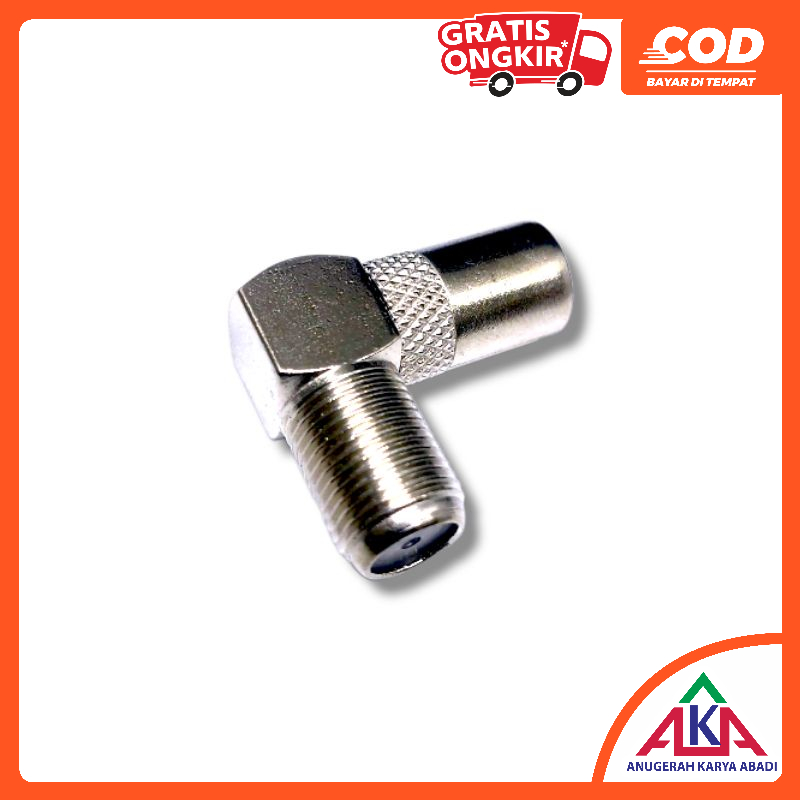 Jek Antena TV L Drat Besi Jek Konektor TV L Nikel