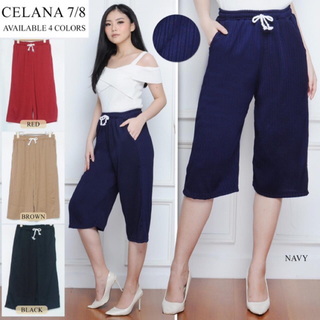 Celana wanita kulot santai / 7/8