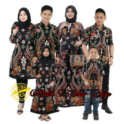 Batik Couple Keluarga Sania Ruffle Ori Ndoro Jowi Dnt Motif Melati