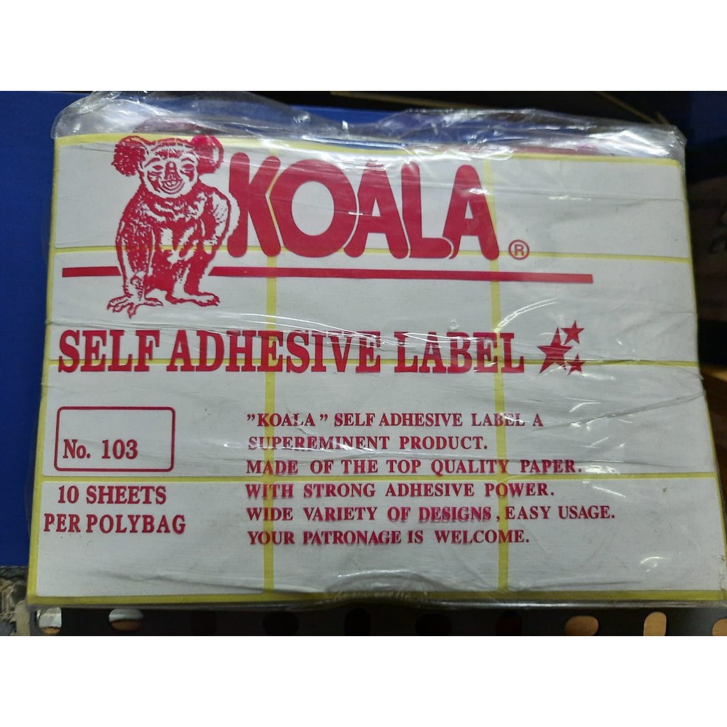 

Kertas Sticker Label Koala No 103 Stiker Tempel