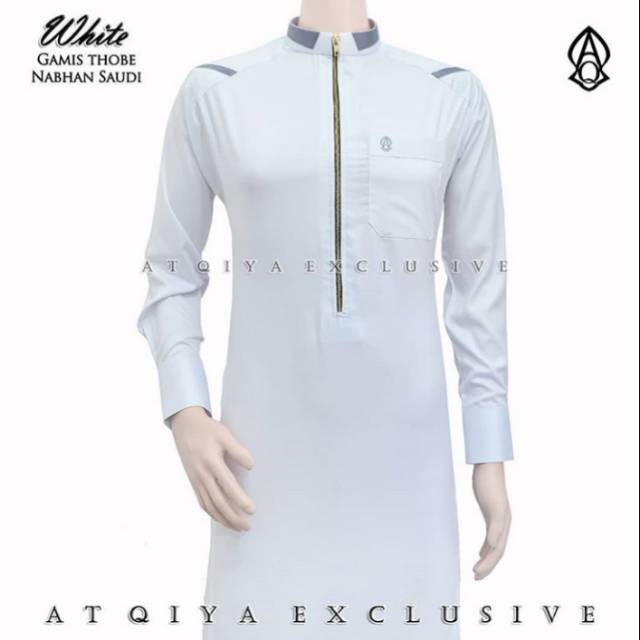 Gamis Atqiya nabhan ( Saudi import )  / Jubah pria / jubah kekinian / Gamis slimfit