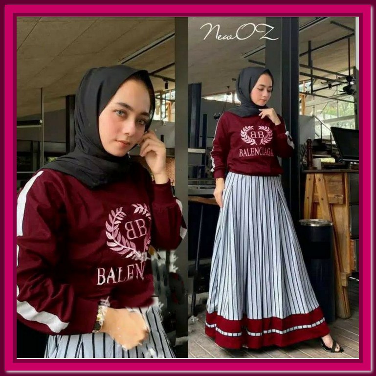 Setelan Wanita Dewasa Import Terbaru 2021 Kekinian Cewek Murah St AW745 Setelan Bcg Rok / Setelan R