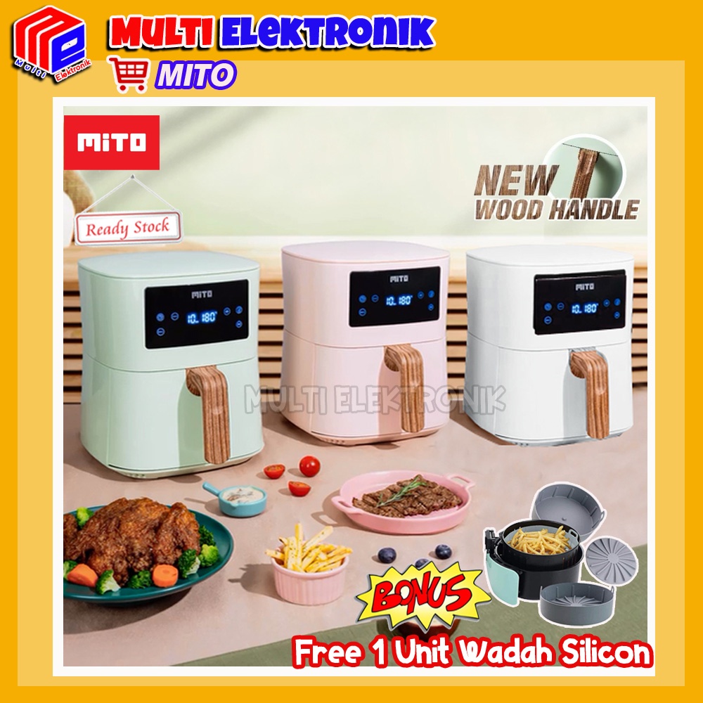 Digital Air Fryer Mito paket lengkap dengan wadah/keranjang makanan