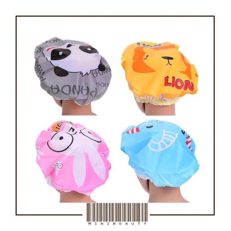 Shower Cap Mandi Lucu shower cup mandi motif lucu Tutup