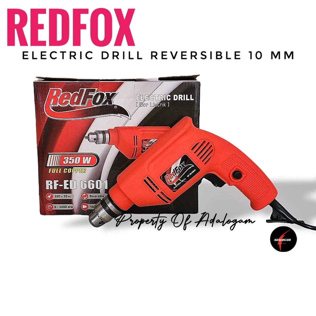 REDFOX RF-ED6601 Mesin Bor Listrik 10 MM - Electric Drill Reversible