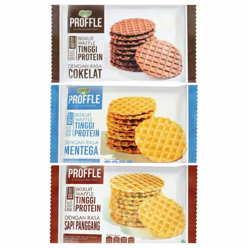 

Prosana Proffle - Biskuit Wafle Tinggi Protein - Netto 60 gr