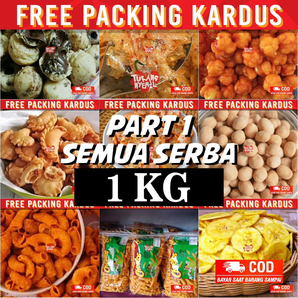 

TERMURAH snack kiloan makanan ringan 1 KG jajanan jadul zaman now pedas manis gurih asin renyah