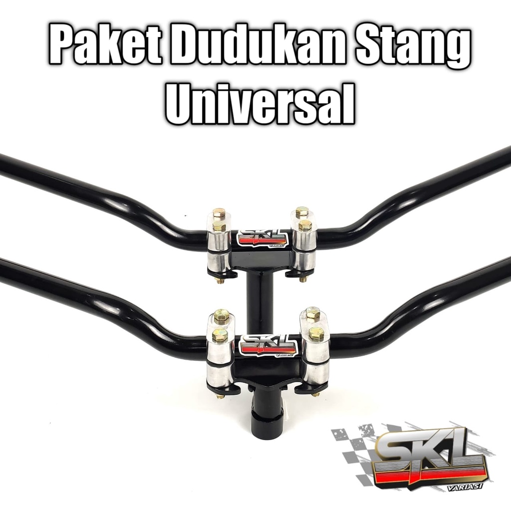 Paket Stang Rzr Plus Dudukan Stang Racing Road Race Universal Motor Honda Yamaha Suzuki Satu Sett