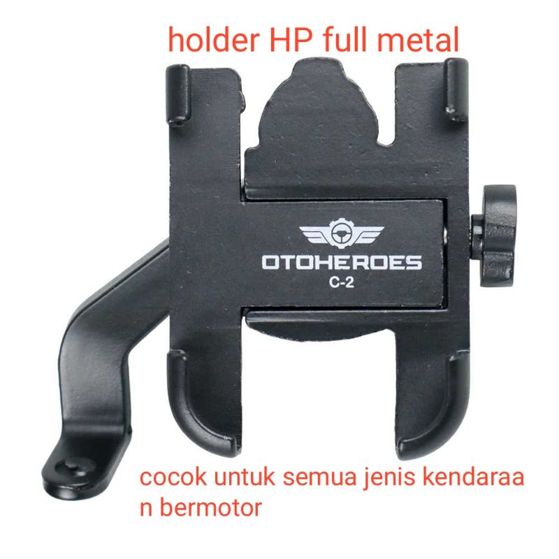 Holder hp untuk di motor bahan full metal kuat dan anti karat