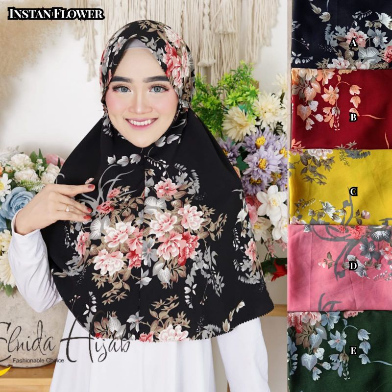 [READY] Hijab Instan Flower Laser Cut by Elnida Hijab bisa COD