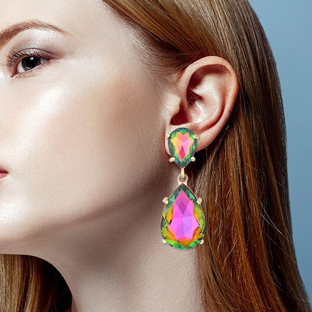R-bunga Menjuntai Anting Pesta Pernikahan Mewah Hypoallergenic Aksesoris Telinga Liontin Perhiasan