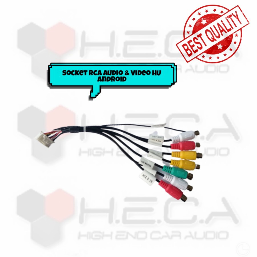 Socket RCA Audio & Video Head Unit Android HU Soket Kabel Cable