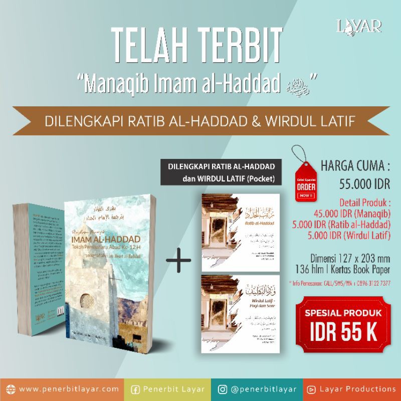 PAKET BUKU MANAQIB IMAM AL-HADDAD (Dilengkapi RATIB dan WIRDUL LATIF)