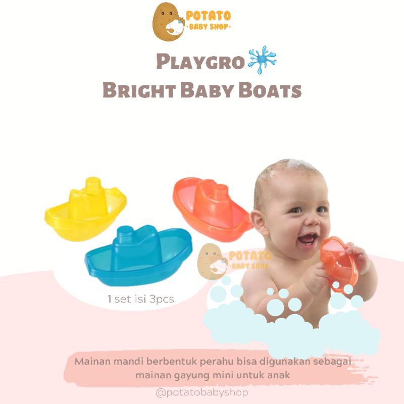 Playgro Bright Baby Boats / mainan mandi anak