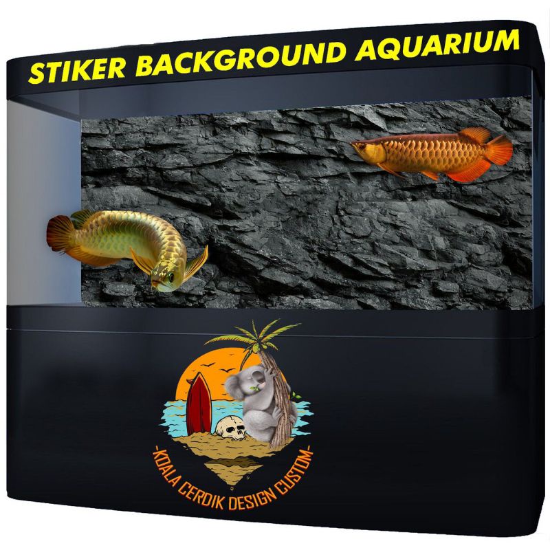 Stiker Background Aquarium Batu-batuan