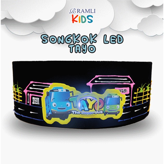 Peci Kopiah Anak Songkok LED Songkok Kopyah Lampu Lucu Tayo
