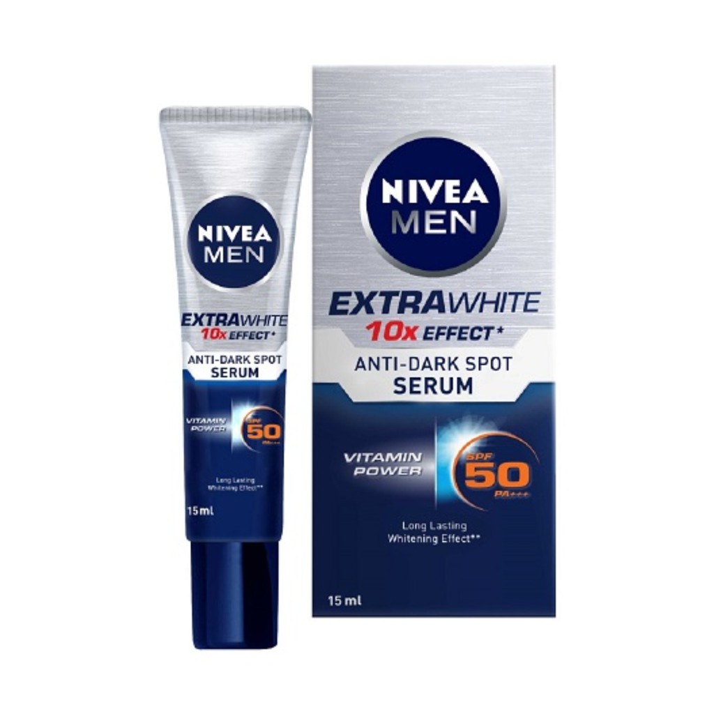 NIVEA MEN Extra White 10x Effect Anti - Dark Spot Serum SPF50 PA+++ - 15ml