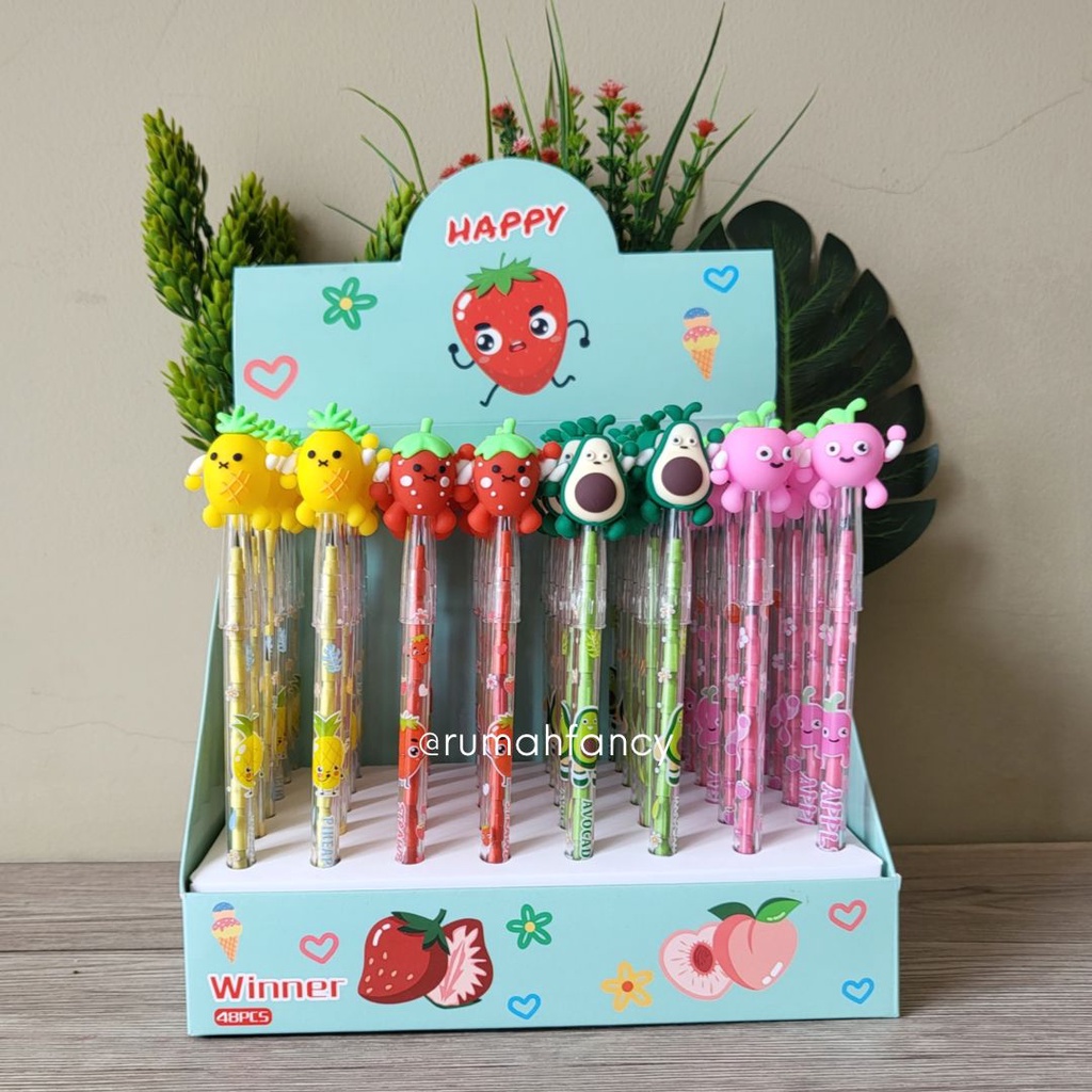 

[1 PCS] Pensil Bensia Onde FRUIT Buah Apel Strawberry Nanas Avocado / Pensil Bensia Karakter / Pensil Anak Lucu