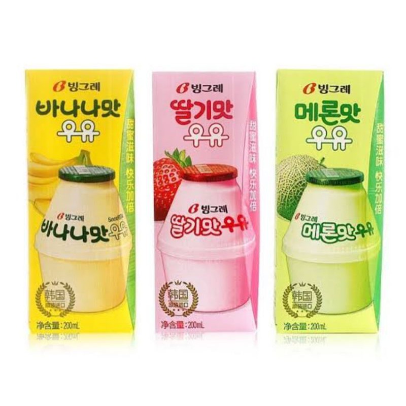 

Binggrae Banana Milk/Lychee&Peach/Melon 200ml/korea milk/Import