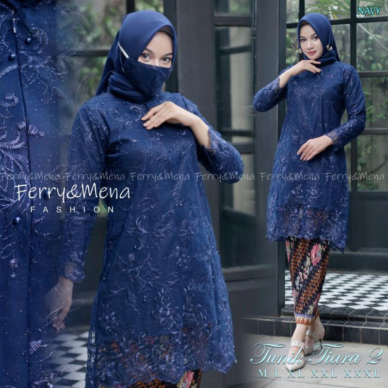 Setelan Tunik Tille Tiara 2 / Kebaya Tunik Solo / Kebaya Ld 130 / Set Tunik Busui