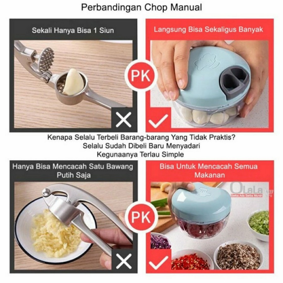 Blender Chopper Manual - Penghalus Bumbu Makanan Praktis