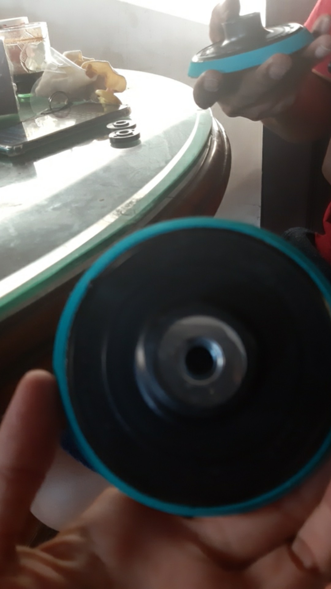 Adaptor Bor Tatakan Velcro 5 Inch Ulir Drat 3/8 Pad Perekat Polisher Amplas Poles Mobil Motor