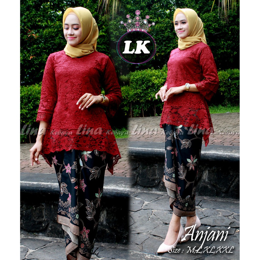 SB Collection Stelan Kebaya Kyara Blouse Brukat Dan Rok Lilit Maxi Super Jumbo Batik Wanita